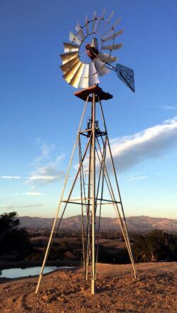 8 Foot Windmill 21 Foot Tower air pumping windmill for pond