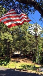 big windmill and flag