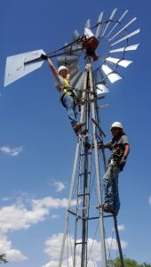 First time on a windmill tower